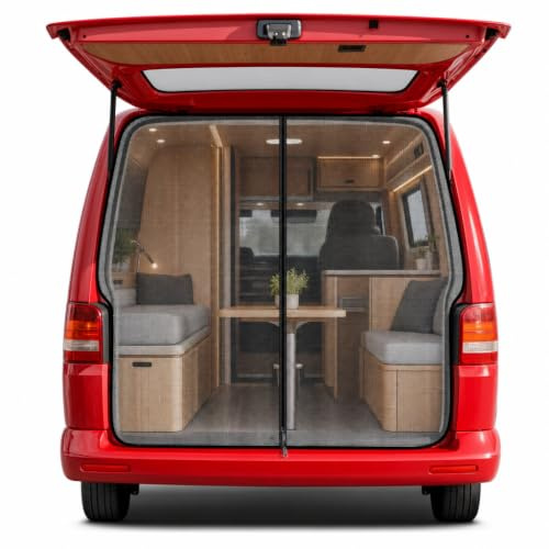Moskitonetz Magnetisch für Heckklappe, Insektenschutz für Wohnmobil & MPV, 1mm Feines Netz für Frische Luft & Privatsphäre beim Camping，für VW T5 T6