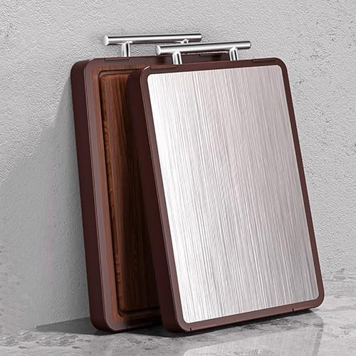 Stainless Steel Chopping Board, 304 Stainless Steel Cutting Boards for Kitchen, Food Grade, No Damage to The Knife(38.5 * 26.5 * 2cm/15.1 * 10.4 * 0.7in)
