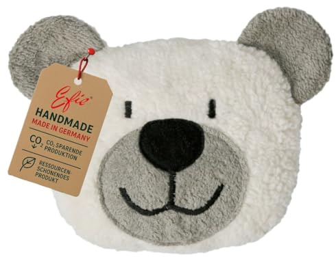 Efie Bio Kirschkern-Wärmekissen Teddy grau – 100% Bio-Baumwolle (kbA) – handgefertigt in Deutschland - nachhaltig