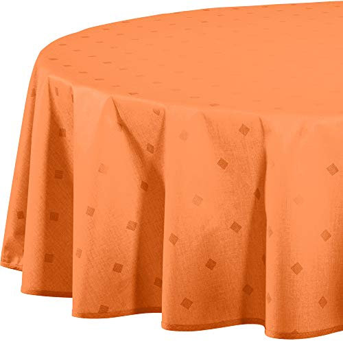 Erwin Müller abwaschbare Tischdecke, Tischwäsche Neuss im Rautendesign Terra Größe rund: 160 cm Ø - acrylversiegeltes Gewebe für leichtes Wischen