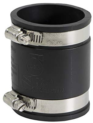 Supply Giant 6I47 Flexible PVC Coupling with Stainless Steel Clamps, 2.4 Inner diameter for 2 Nominal Pipe, Black