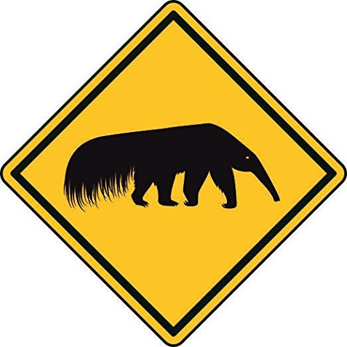 U24 Aufkleber Vorsicht Ameisenbär 20 x 20 cm Autoaufkleber Sticker