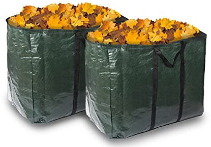 ADEPTNA Set of 2 Large Heavy Duty 150 Litre Garden Bags Waste Refuse Rubbish Grass Sack Waterproof Reusable