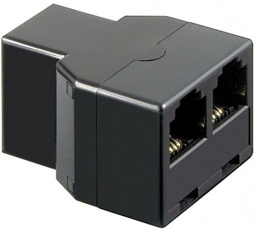 CABLEPELADO Bifurcador de Teléfono RJ11 | Adaptador Doble | Splitter | 6P4C | Negro