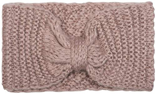 styleBREAKER Damen Strick-Stirnband Reiskorn, Altrose | Mit Knoten-Detail, elastisches Material, Kopfumfang 48-59 cm, 22 cm Bundweite, 12 cm breit, Knotenhöhe ca. 5,5 cm vorne.