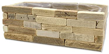 DARO DEKO Blumenkasten aus Holz mit Einsatz M - 40 x 15 x 12,5cm