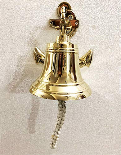 Antique Türglocke aus massivem Messing, für Zuhause, Küche, Außen- und Innenbereich, Wandbehang