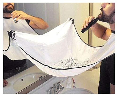 VOANZO 2PCS Bart Catcher für Barthaar Rasieren und Trimmen, Cape Schürze mit Saugnäpfen Bartformwerkzeug und Bartschere
