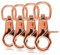 Ganzoo © Scheren-Karabiner-Haken mit Dreh-Gelenk/Dreh-Kopf für Hunde-Leine/Hals-Band 4er Set, legierter Stahl 60mm Länge, auch für Paracord 550 / Schlüssel-Anhänger, Farbe: Roségold
