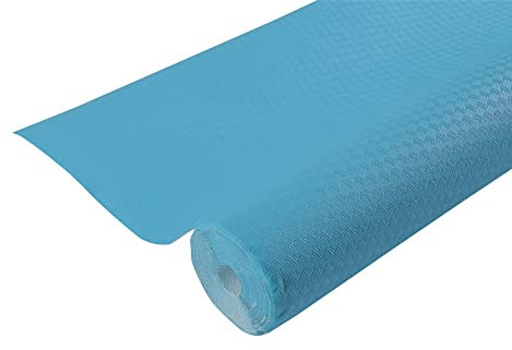 PRONAPPE - Réf. R802039I - Nappe jetable en papier gaufré - Rouleau de 20 M de long et 1,18 M de large - Gaufrage unique, esthétique et profond - Fabriqué en France - Couleur bleu turquoise