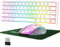 60% Wireless Gaming Keyboard and Mouse Combo Set, 2.4GHz Rechargeable 3800mAh Quiet 61 Keys Compact Gaming Keyboard with Rainbow LED Backlit + 2400DPI 6 Buttons Rainbow LED Silent Mouse (White)