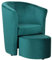 Totò Piccinni Poltrona Salotto Design Pozzetto Imbottita (Velluto Petrolio, con Pouf Estraibile)