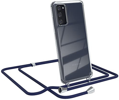 EAZY CASE Handykette kompatibel mit Samsung Galaxy S20 FE / S20 FE 5G Handyhülle mit Umhängeband, Handykordel mit Schutzhülle, Silikonhülle, Hülle mit Band, Stylische Kette für Smartphone, Navy Blau