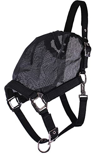 QHP Halfter Fliegenschutzmaske Combi schwarz feinmaschig (Warmblut extra)