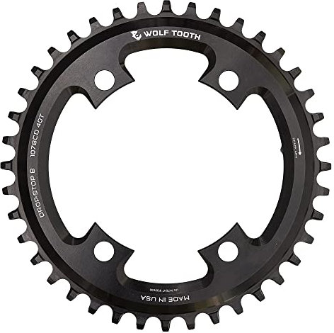 Wolf Tooth 107 BCD Rundkies Rennrad Kettenblatt für SRAM (40 Zähne, Drop-Stop B, MTB)