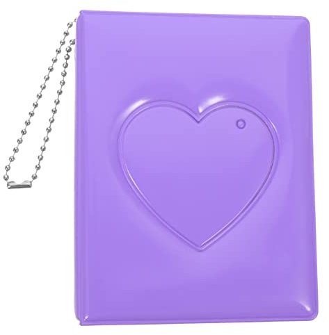 PRETYZOOM Love Photo Album Seventeen Album Twice Album Photocard Holder Keychain Mini Scrapbook Album Photo Book Small Picture Album Mini Album Keychain Purple Carbon Student PVC Portable
