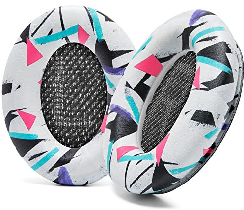 WC Wicked Cushions Replacement Ear Pads Compatible with Bose QuietComfort 35 (QC35) & QuietComfort 35ii (QC35ii) Headphones & More - Improved Comfort & Durability | 90s White