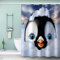 VULORA 120 x 180 cm Duschvorhang Pinguin Anti-Schimmel Duschvorhänge mit 12 Ringe Stoff Polyester Badewanne Vorhang Wasserdicht Waschbar Shower Curtains 3D Wintertiere Badezimmer Badvorhang