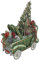 Paper D'Art Pop-Up-Weihnachtskarte (3D – Schottenkaro Weihnachtsauto) X3DO33, 155 mm x 155 m, mehrfarbig