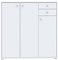 Forte Tempra 2 Kommode mit 3 Türen und 2 Schubladen, Holzwerkstoff, weiß, Bx H xT: 108,8 x 111,1 x 34,8 cm