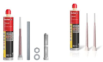 Fischer Kit di Fissaggio Carichi Pesanti con T-BOND Ancorante Chimico + 6 Barre Filettate & T-Bond Pro.1, Tassello Chimico in Resina Hybrid, Ancorante ad iniezione Bi-componente