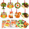 AFXXE Bastelset Herbst,8 Stück Herbst Basteln kinder,Igel Eule Eichhörnchen Fuchs Ahornblatt Kränze Basteln Herbst,Bastelsets für Kinder mit Moosgummi Schablonen,DIY Herbst Fensterdeko Kreativsets