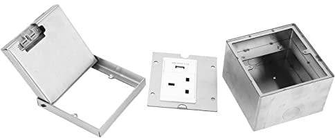 Yusat Concealed Socket 3 Holes Floor Outlet Waterproof Electrical Outlet Box for Conference Room Countertop AC250V