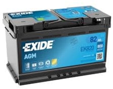 EXIDE 82Ah 800A AGM EK820 AGM L4 Starterbatterie