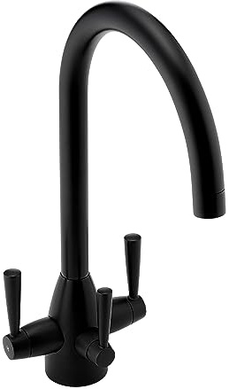 ENKI KT128 Icon Modern Filter Kitchen Tap, Black, Drinking Water | Under Sink Filter Compatible