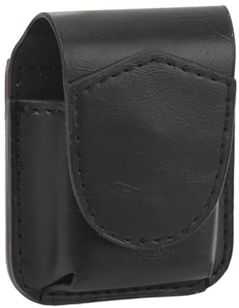 Feuerzeughalter mit Gürtelschlaufe, Feuerzeugtasche aus PU-Leder, Kratzfeste Aufbewahrungstasche (Black)