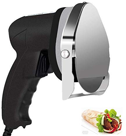 Meat Slicer Machine, Electric Kebab Knife Hand-held Barbecue Slicer Meat Cleaver Professional Stainless Steel Kebab Cutter Adjustable Thickness