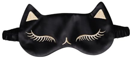 Gatuida Seiden Augenmaske Mit Verstellbarem Band Leichte Eiskompresse Ohne Eisstück Augenschutz Für Frauen Und Mädchen Reise Und Schlafmaske Schwarz