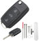 3 Tasten Auto Fernbedienungsgehäuse Für VW Octavia Jetta Golf Skoda Polo B5 Leon Touran Sharan MK6 Scirocco Passat Bettle Transporter Seat Schlüsselanhänger Etui mit Stahl Pin Removal Tool Nadelfeile