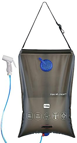 Funien Wassersack Faltbarer Wasserbehälter 15L Tragbarer Camping-Duschtasche Wassersack für den Außenbereich