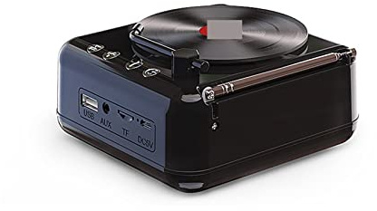 STRAFBRG Atomic vinyl record speaker creative vintage phonograph stereo radio gift(Nero)