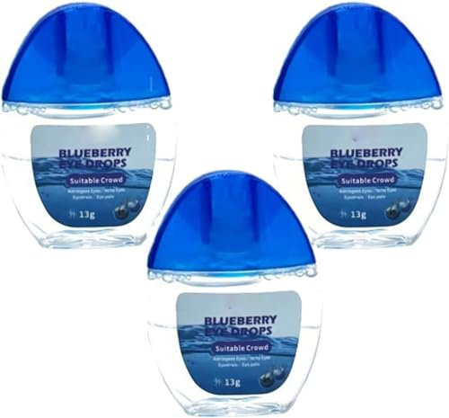 Blueberry Eye Drops-Lutein Eye Drops,Blueberry Eye Drops for Clear Vision Relieve Fatigue,Alleviate Eye Fatigue, Clear Eyesight (3 Pcs)