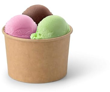 BIOZOYG 1000 Pezzi Coppa gelato di cartone 200 ml marrone - coppette usa e getta senza plastica e riciclabile - coppette dessert bicchieri carta