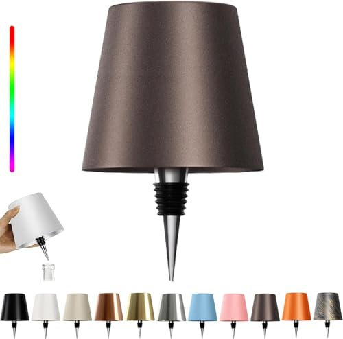 Lampada da Tappo per Bottiglia, Lampada da Scrivania LED, Lampada da Tavolo con Controllo Tattile della Luce della Bottiglia di Vino Dimmerabile a 3 Colori per la Decorazione del Bar di Casa