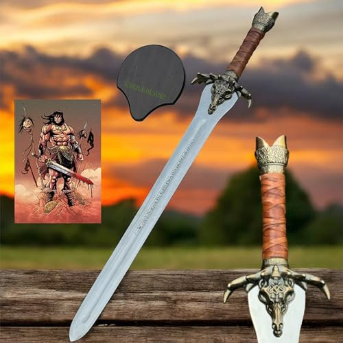 UNIQUE BLADES' Schwert 38 Zoll, Conan das Barbarenschwert, Heiliges Mondlichtschwert, Bloodborne, echtes Cosplay, Holzwandhalterung, Full-Tang Sword, Gaming Cosplay Sammlergeschenk' Flora des Mondes