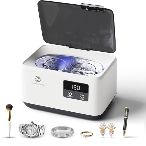 Universal Ultrasonic Whale Cleaner, 20oz (600ml) Professional Ultrasonic Cleaner with Digital Timer for Ring, Watch, Glasses, Retainer, Denture