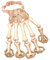 LIFKOME Modisches -armband Armband Ring Handkette Fingerkettenarmband Skelett Armband Unisex-schmuck Schicke Trägerspitze Hand Armband Punk-armband Handschmuck Golden Metall