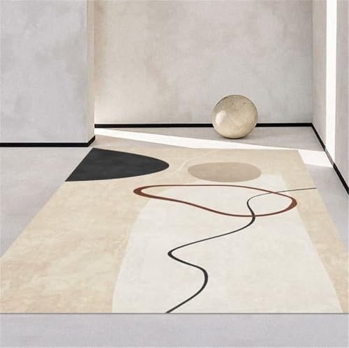 RUGMRZ Teppich Günstig Waschbar 200x300CM großer schreibtischstuhl Khaki Bequemer und langlebiger mit modernem minimalistischem Design