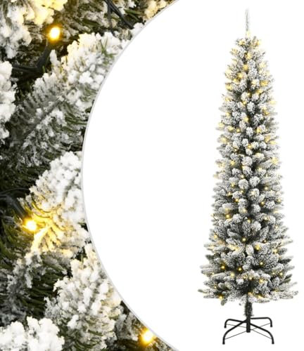 vidaXL Künstlicher Weihnachtsbaum mit Schnee 300 LEDs 240 cm, Weihnachtsbaum künstlich, Tannenbaum, künstlicher Tannenbaum, Weihnachtsbaum, Christbaum