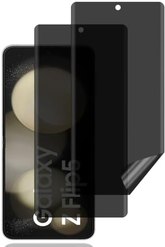 Protection D'écran Anti-Espion pour Samsung Galaxy Z Flip 5 5G [2 Pièces],Anti-Spy Protège Écran,Privacy Film en TPU Flexible,Sans Bulles,Anti-Rayures,Privacy Protecteur Écran pour Samsung Z Flip 5