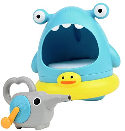 DIKACA 2 Stück Manuelle Schaumbad Maker Spielzeug Für Kleinkinder Hai Design Badespaß Für Kinder Ab 2 Jahren Ideal Für Badewanne Und Wasserspielplatz