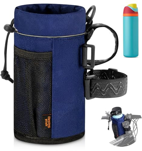 Desing Wish 12-24oz Porte Gourde Velo sans Vis Bidon Porte Velo avec Poche en Maille Porte Gourde VTT pour Bouteille Vélo Guidon Poussette Porte Gourde Randonnée Scooters Fauteuil Roulant Accessoires