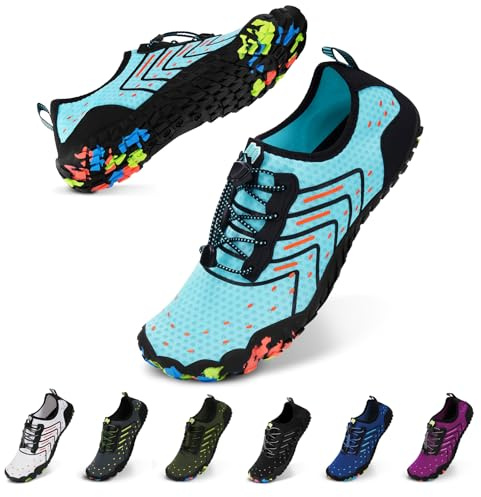 Bigzagger Chaussures pieds nus pour homme et femme - Séchage rapide - Chaussures aquatiques avec large boîte à orteils et semelle Zero-Drop - Chaussures de bain pieds nus - Chaussures de trail