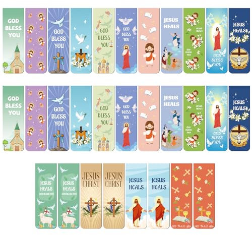30stk Christliche Magnetische Lesezeichen, Jesus Magnetische Lesezeichenclips Lustig Inspirierende Seitenclips Süßes Lesegeschenk für Frauen Studenten Lehrer Buchliebhaber (15 Stile)