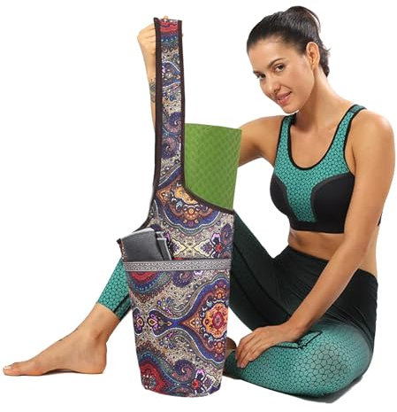 Generisch Yoga Mat Bag, Long Tote Carrier, Multi-Functional Storage Organizer, Bohemian Style, & Lightweight Design, (Fits Most Mats), Perfect for Gym, Travel-Friendly Tote