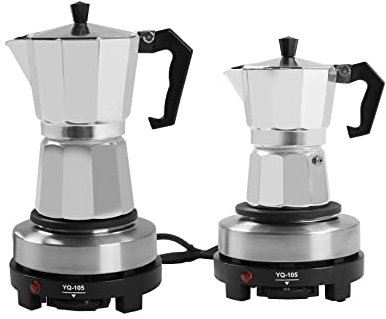 Fermoirper Mini caffettiera da 500 W, a induzione, in alluminio, per caffè (150 ml, 3 tazze)